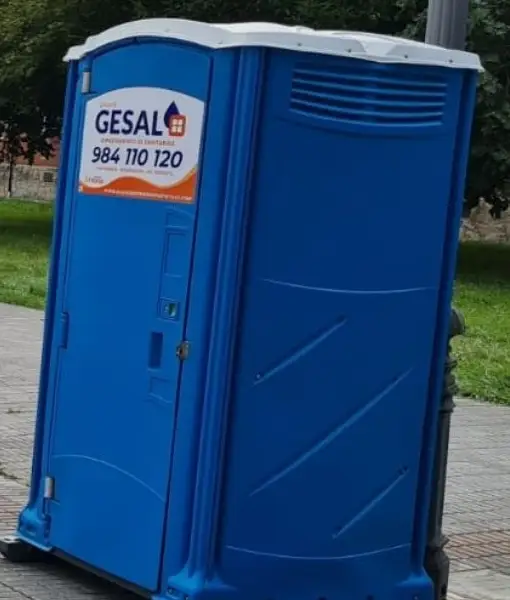 Detalle de una cabina azul de Gesal